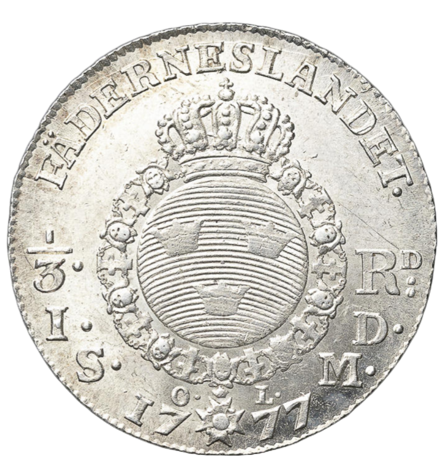 1/3 riksdaler, 1 daler silvermynt 1777