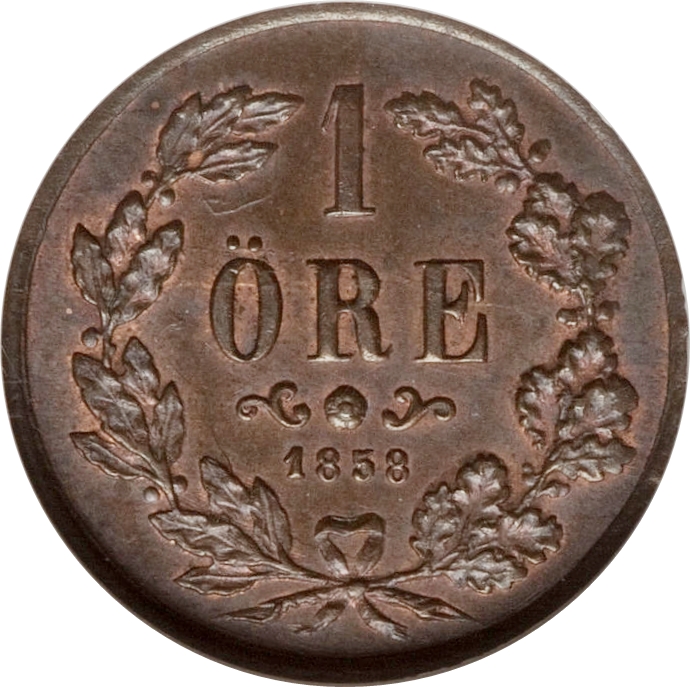 1 öre 1858