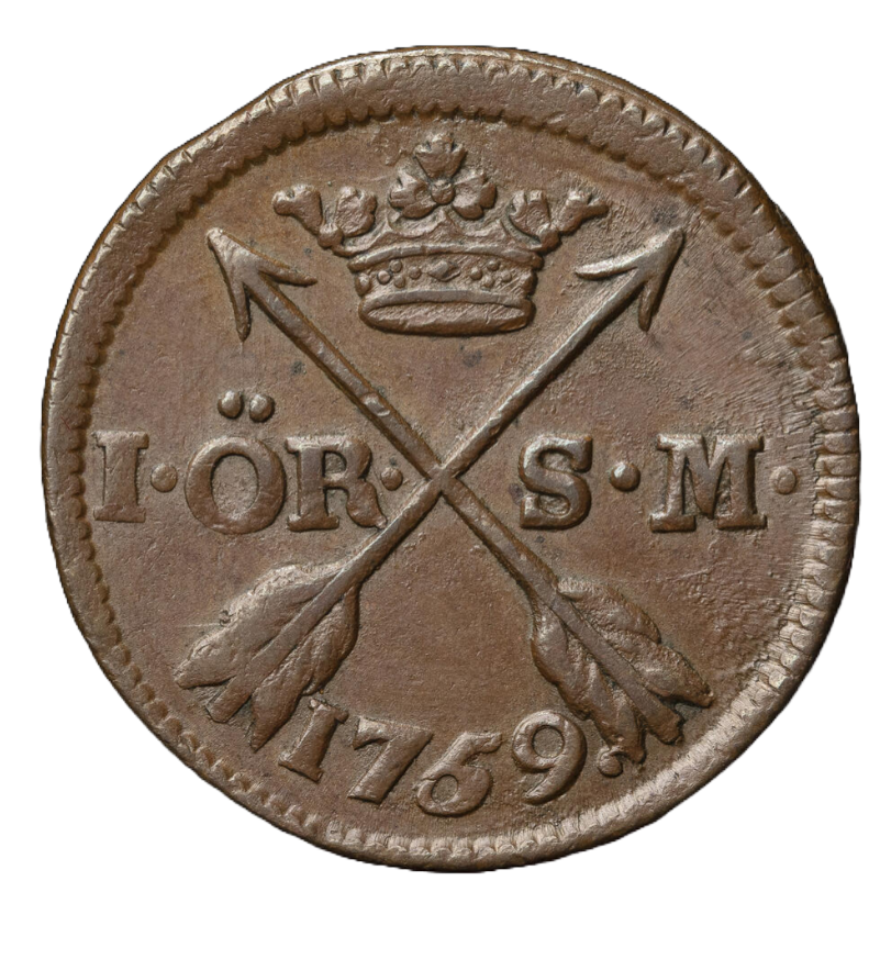 1 Öre Silvermynt 1759