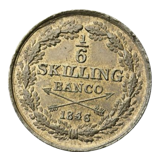 1/6 Skilling Banco 1846