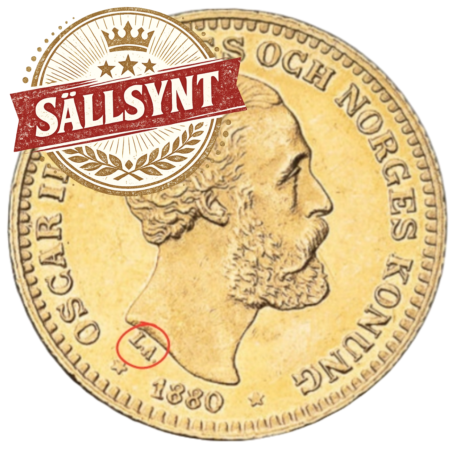 10 kronor 1880 stort la