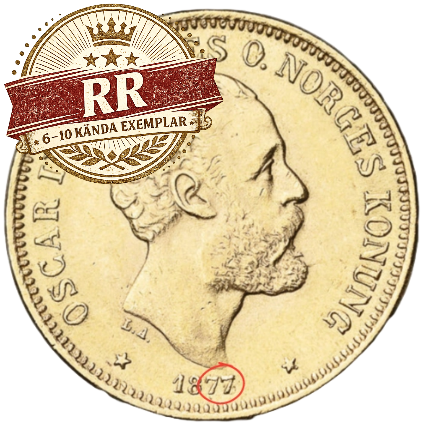 20kr 1877 på 1876
