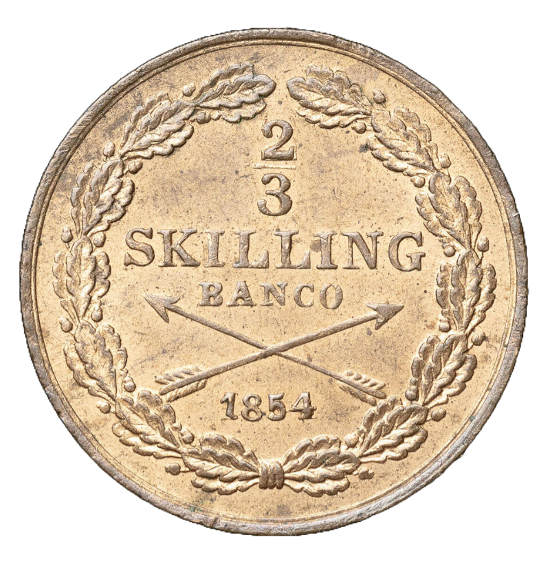 2/3 Skilling Banco 1854