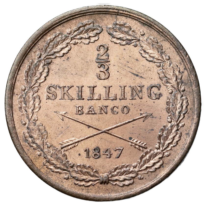 2/3 Skilling Banco 1847