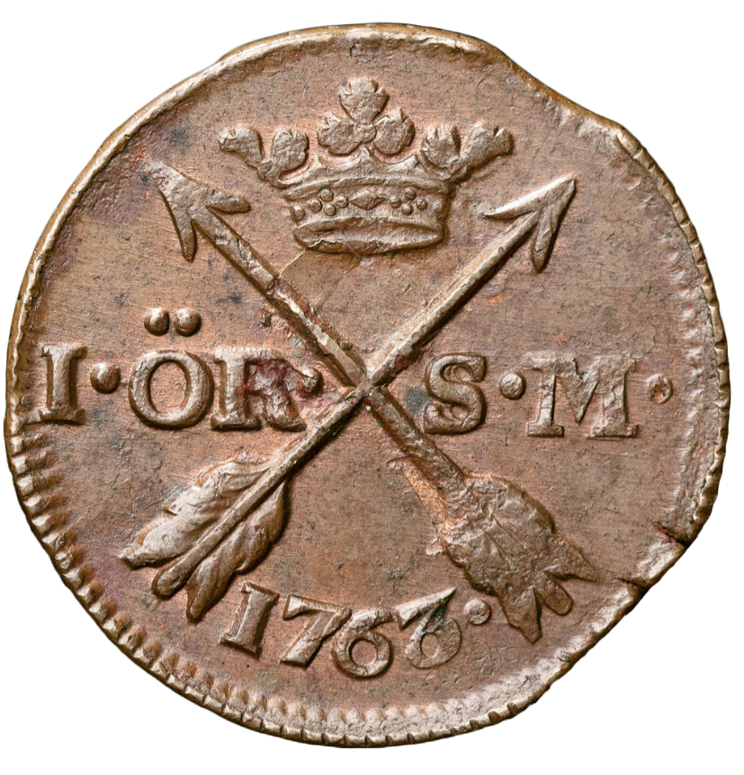 1 Öre Silvermynt 1763