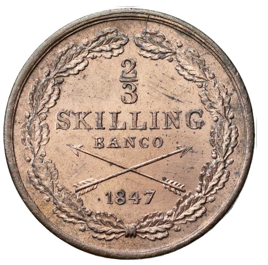 2/3 Skilling Banco 1847