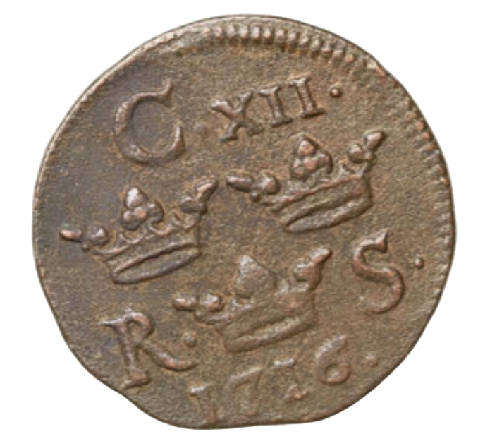 1/6 Öre Silvermynt 1716