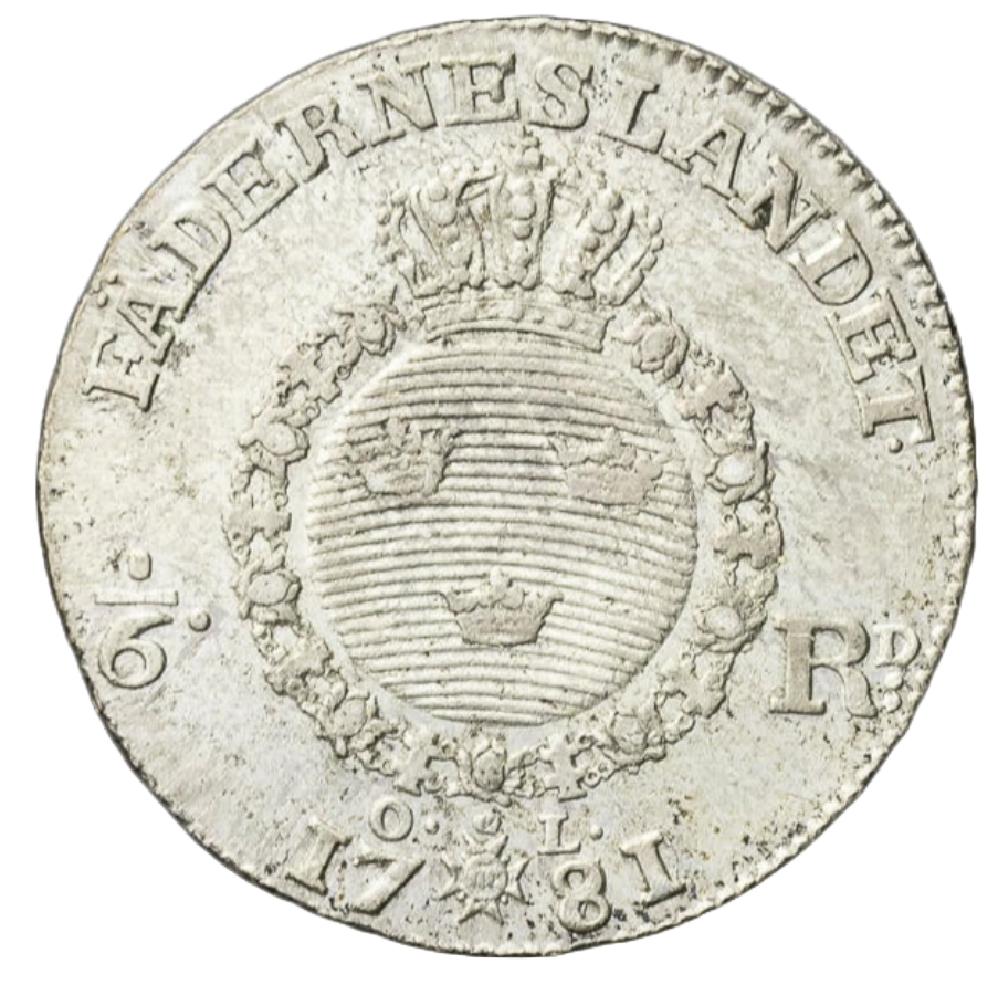 1/6 riksdaler 1781