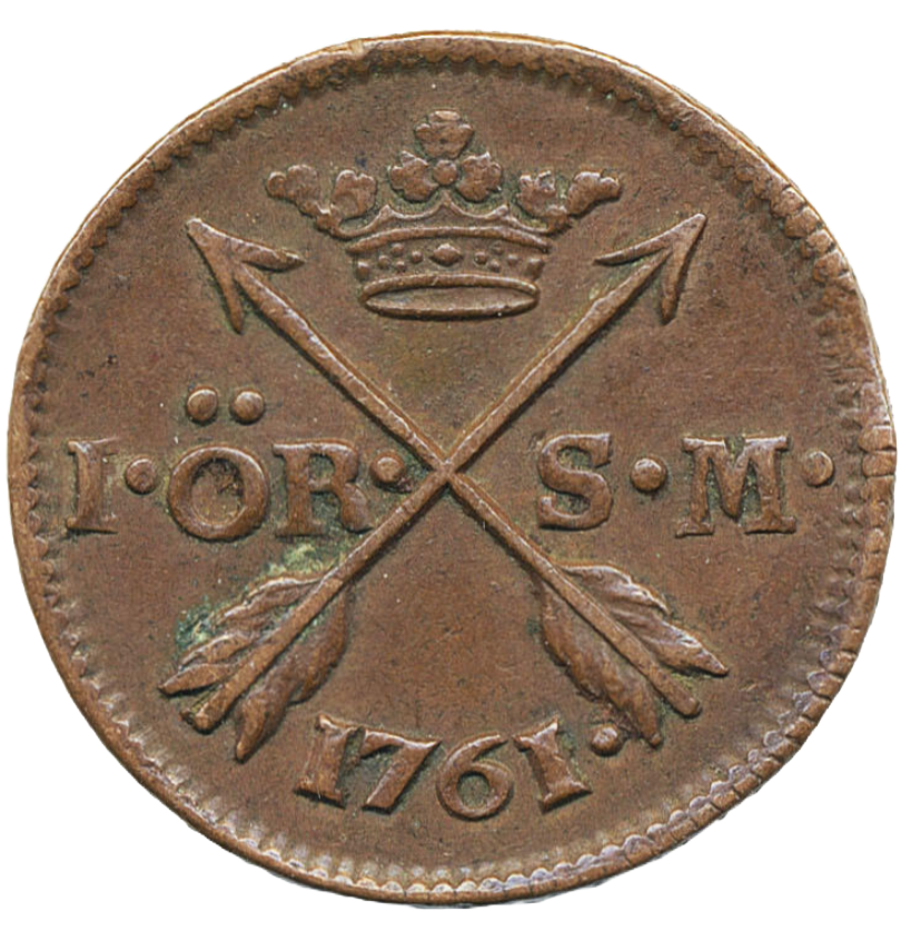 1 Öre Silvermynt 1761