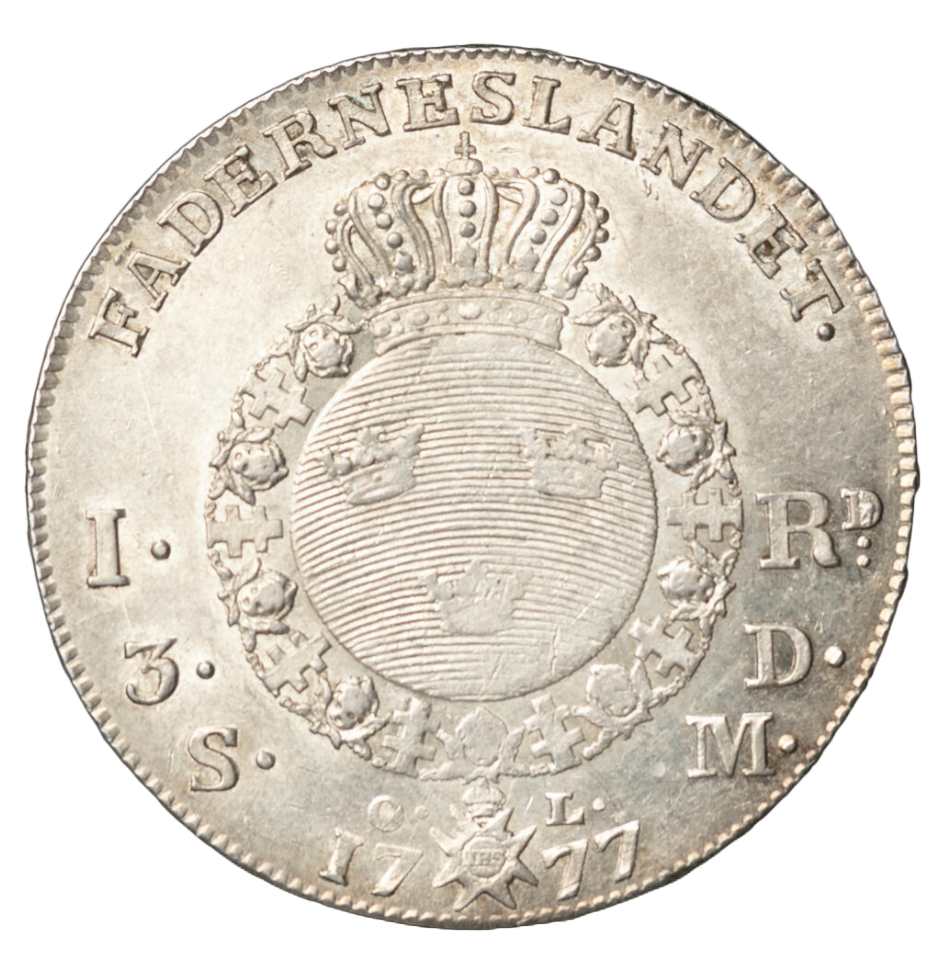 1 Riksdaler, 3 Daler silvermynt 1777