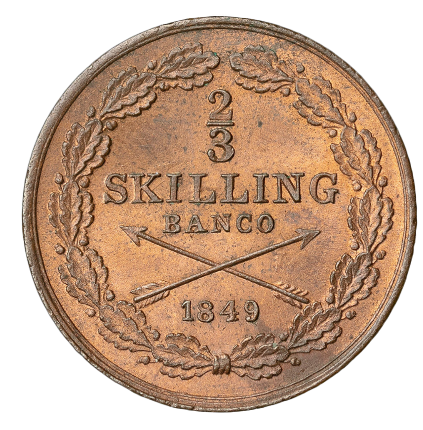 2/3 Skilling Banco 1849