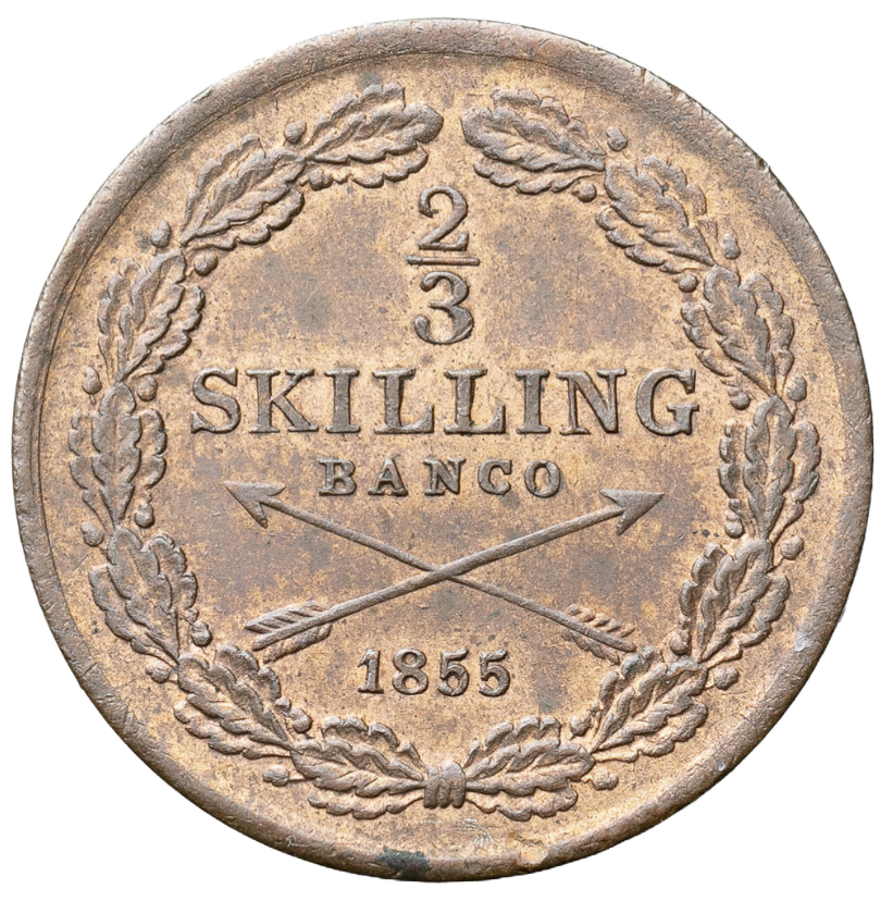 2/3 Skilling Banco 1855