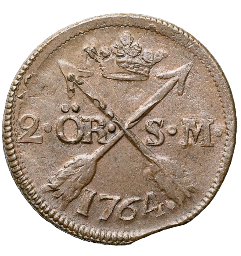 2 Öre Silvermynt 1764