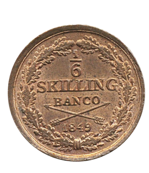 1/6 Skilling Banco 1849