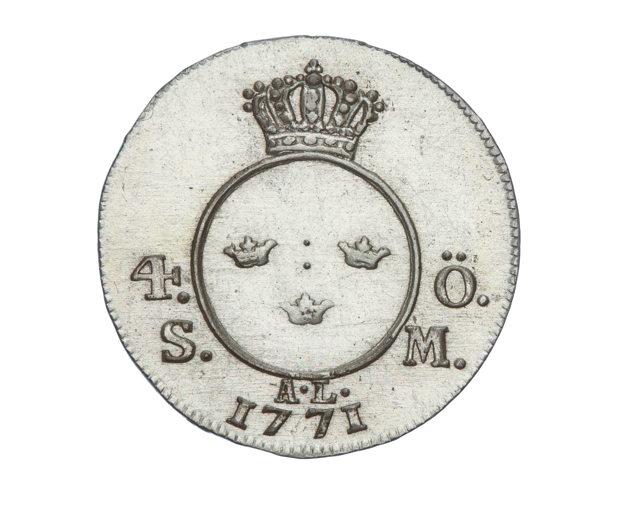 4 Öre Silvermynt Adolf Fredrik