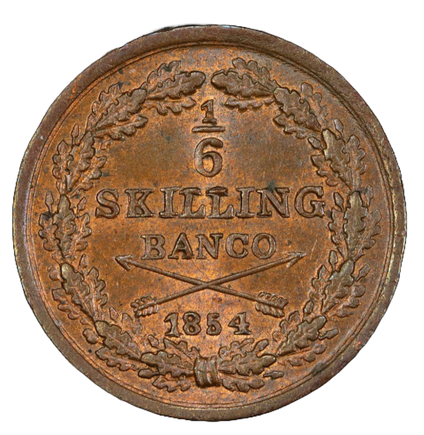 1/6 Skilling Banco 1854