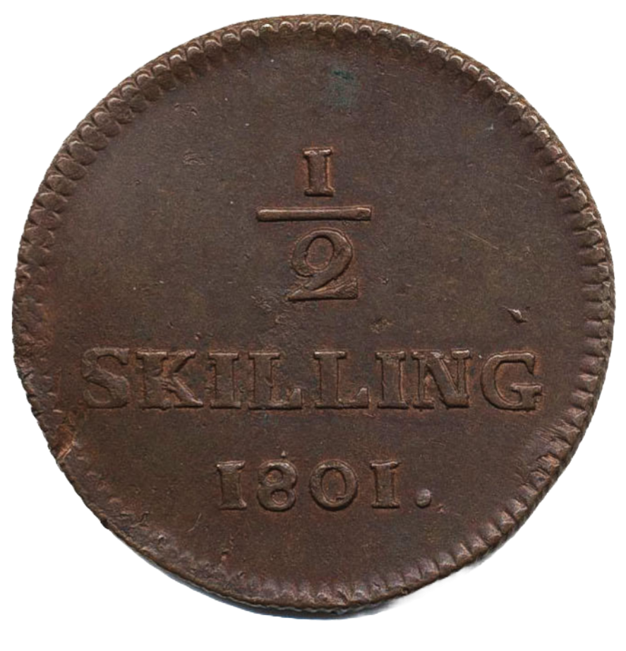 1/2 Skilling riksgäld 1801