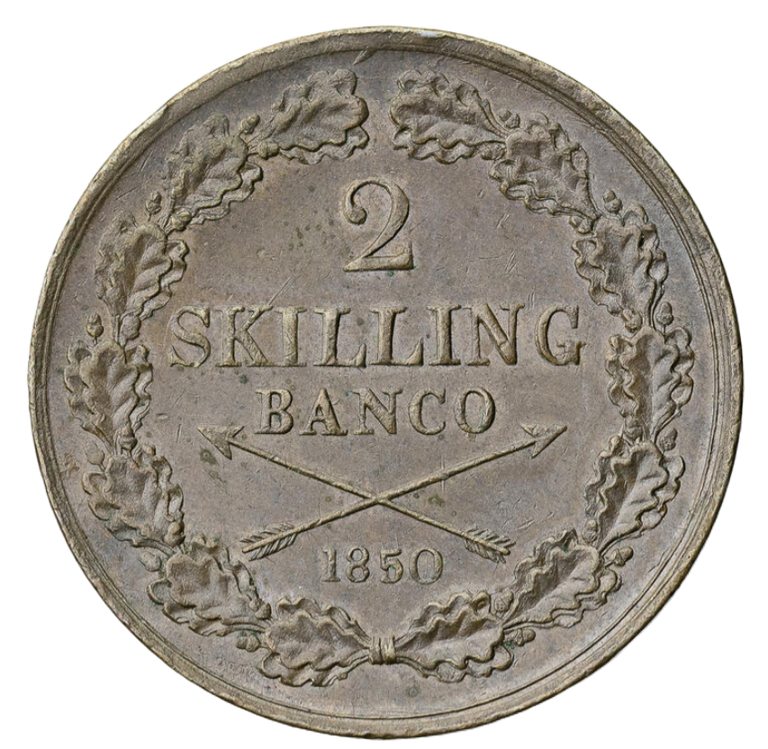 2 Skilling Banco 1850