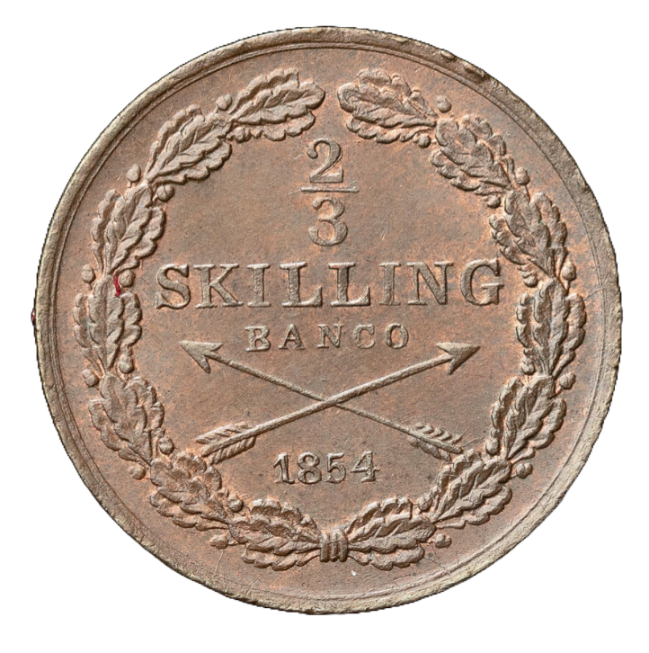 2/3 Skilling Banco 1854