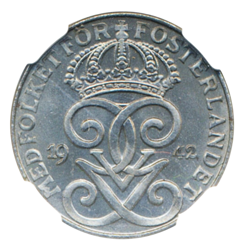 2 öre 1942 ljust järn