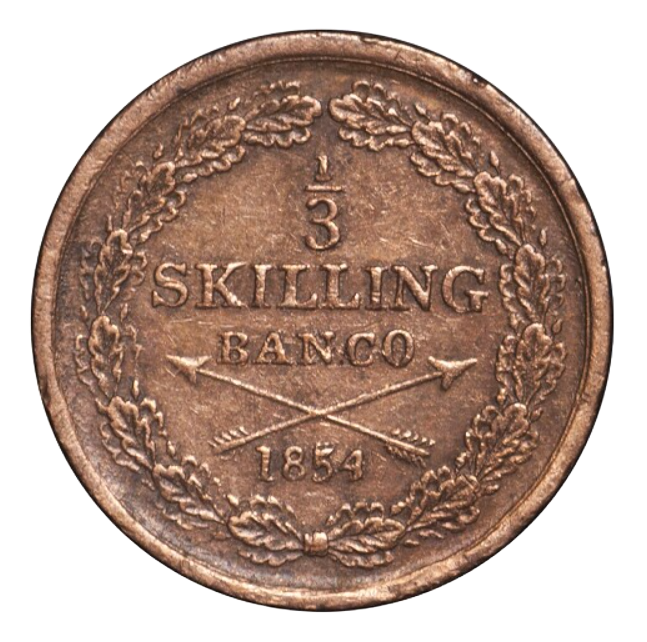 1/3 Skilling Banco 1854