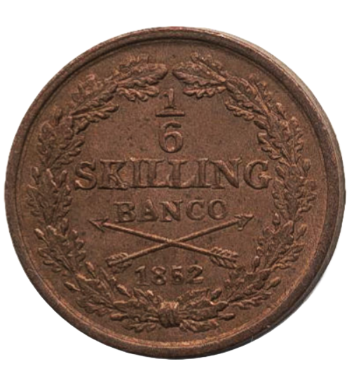 1/6 Skilling Banco 1852