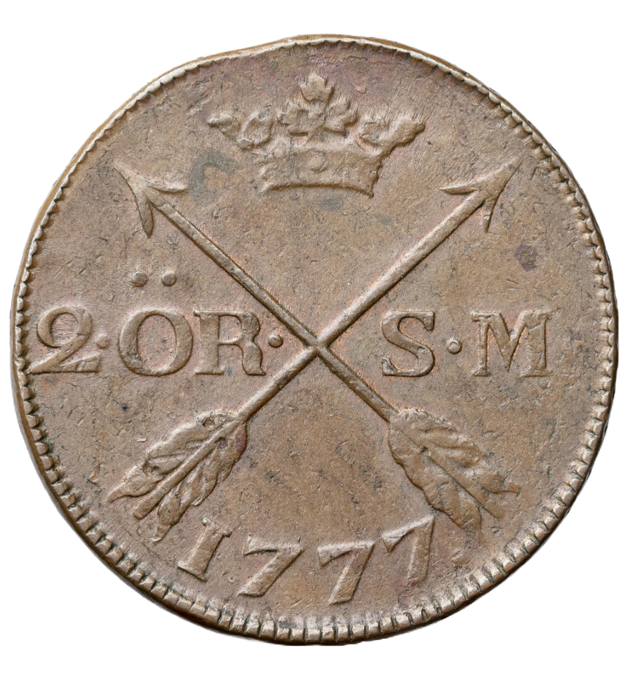 2 Öre silvermynt Gustav III