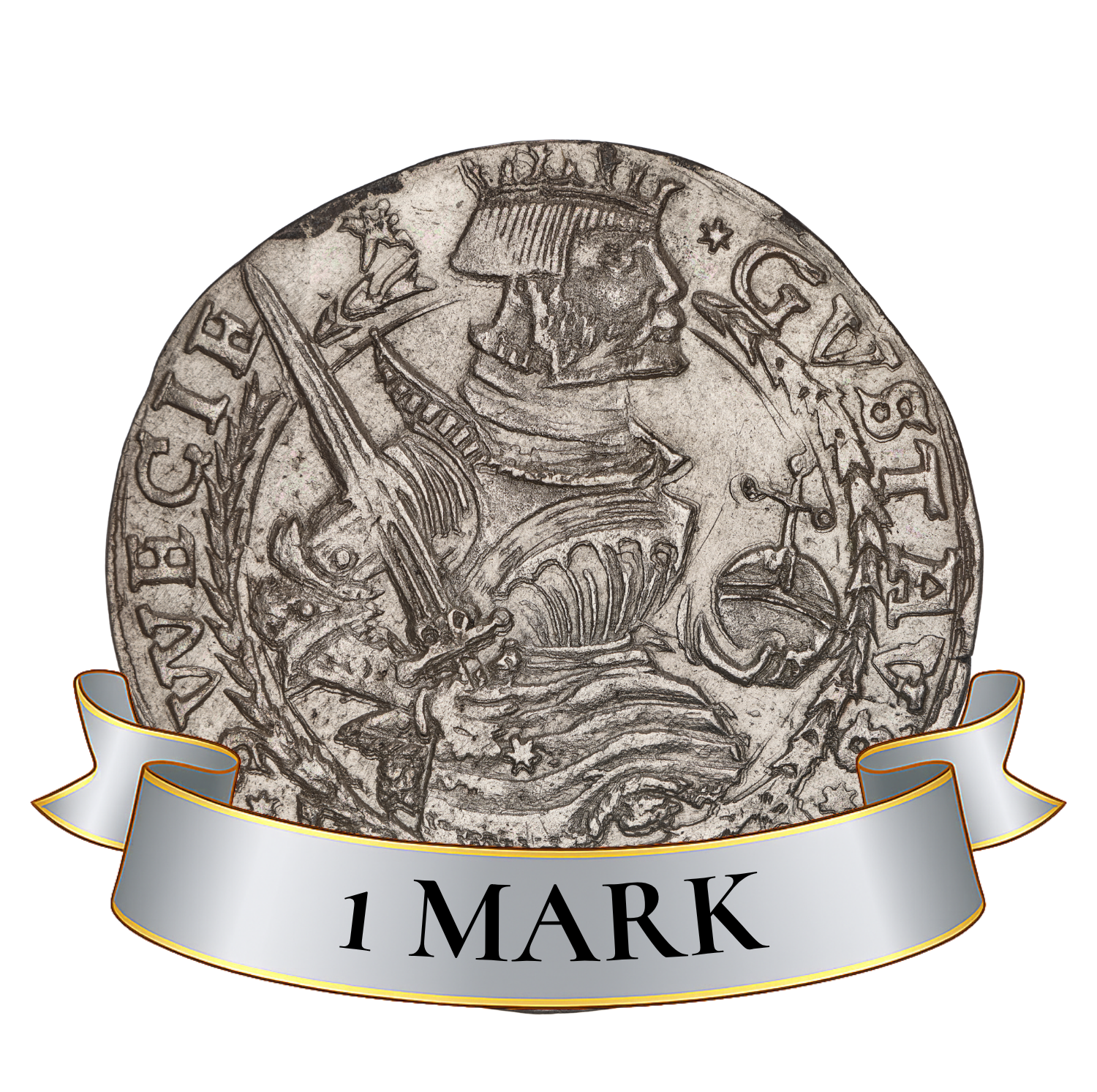 1 mark svartsjö Gustav Vasa