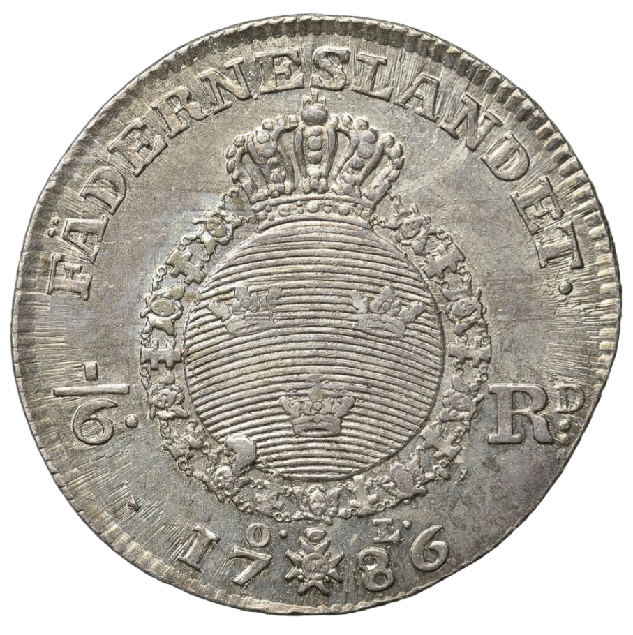 1/6 riksdaler 1786