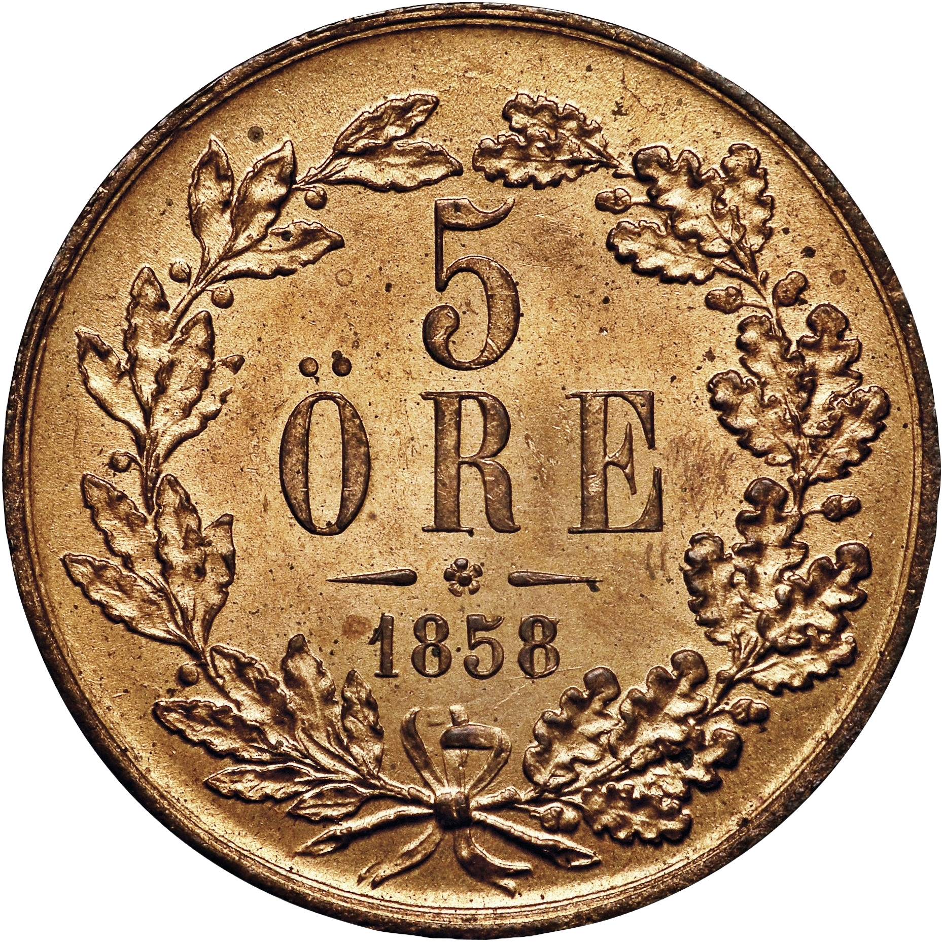 5 öre 1858