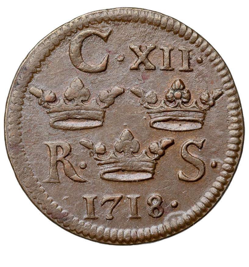 1/6 Öre Silvermynt 1718