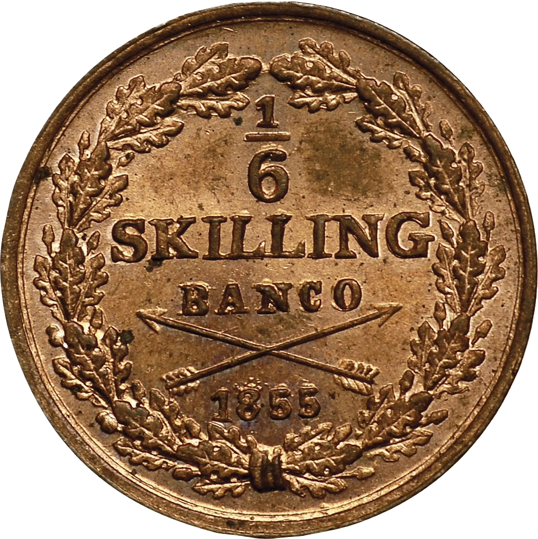 1/6 Skilling Banco 1855