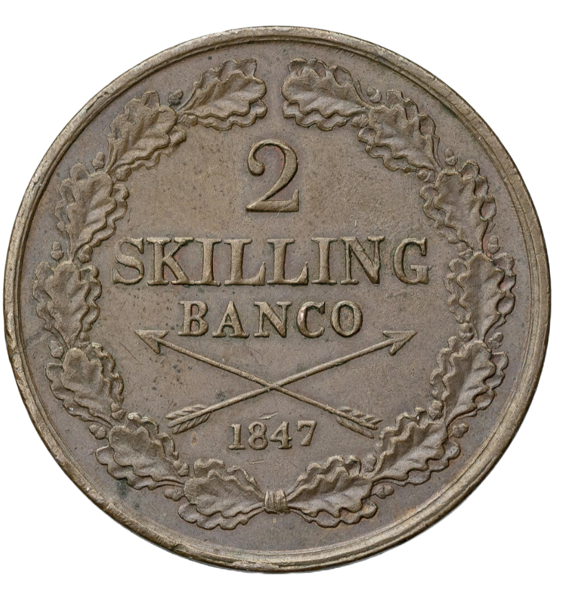 2 Skilling Banco 1847