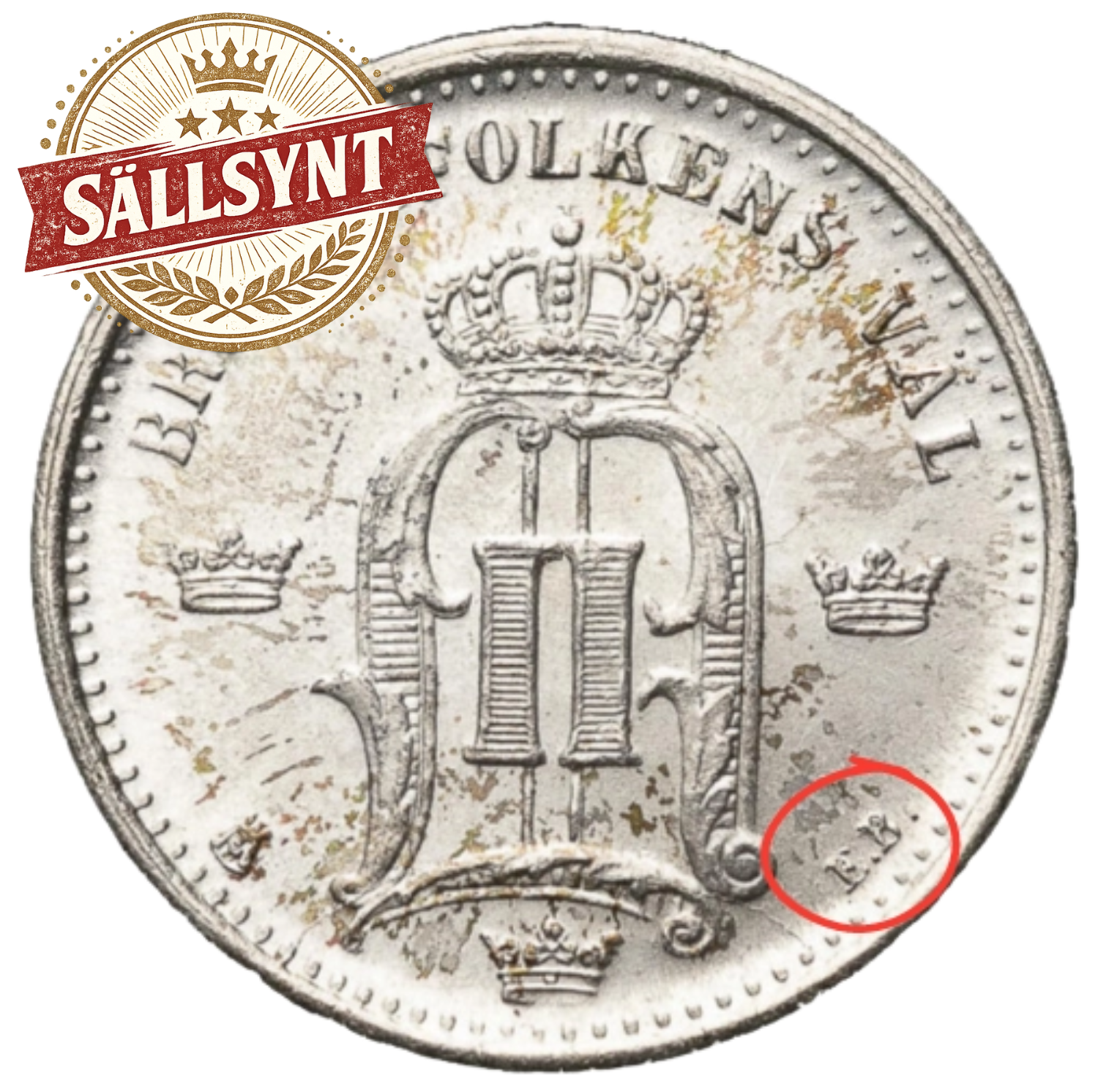 25 öre 1877 eb på st