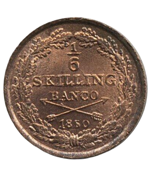 1/6 Skilling Banco 1850