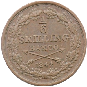 1/6 Skilling Banco 1844