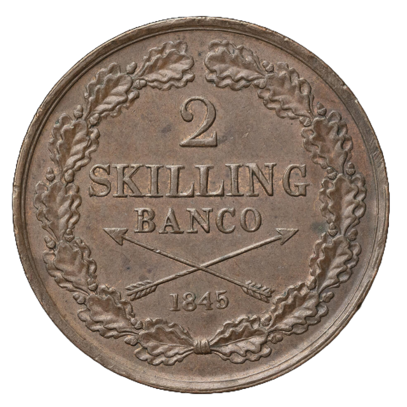 2 Skilling Banco 1845