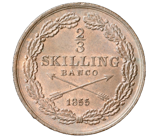 2/3 Skilling Banco 1855