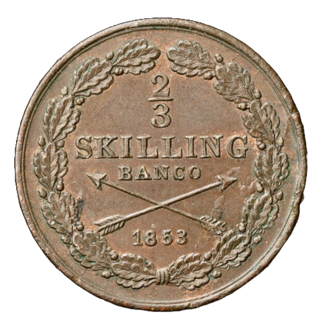 2/3 Skilling Banco 1853