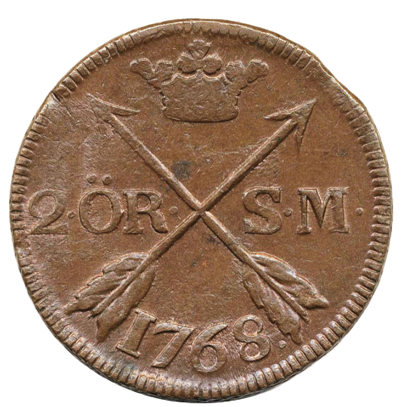 2 Öre Silvermynt 1768