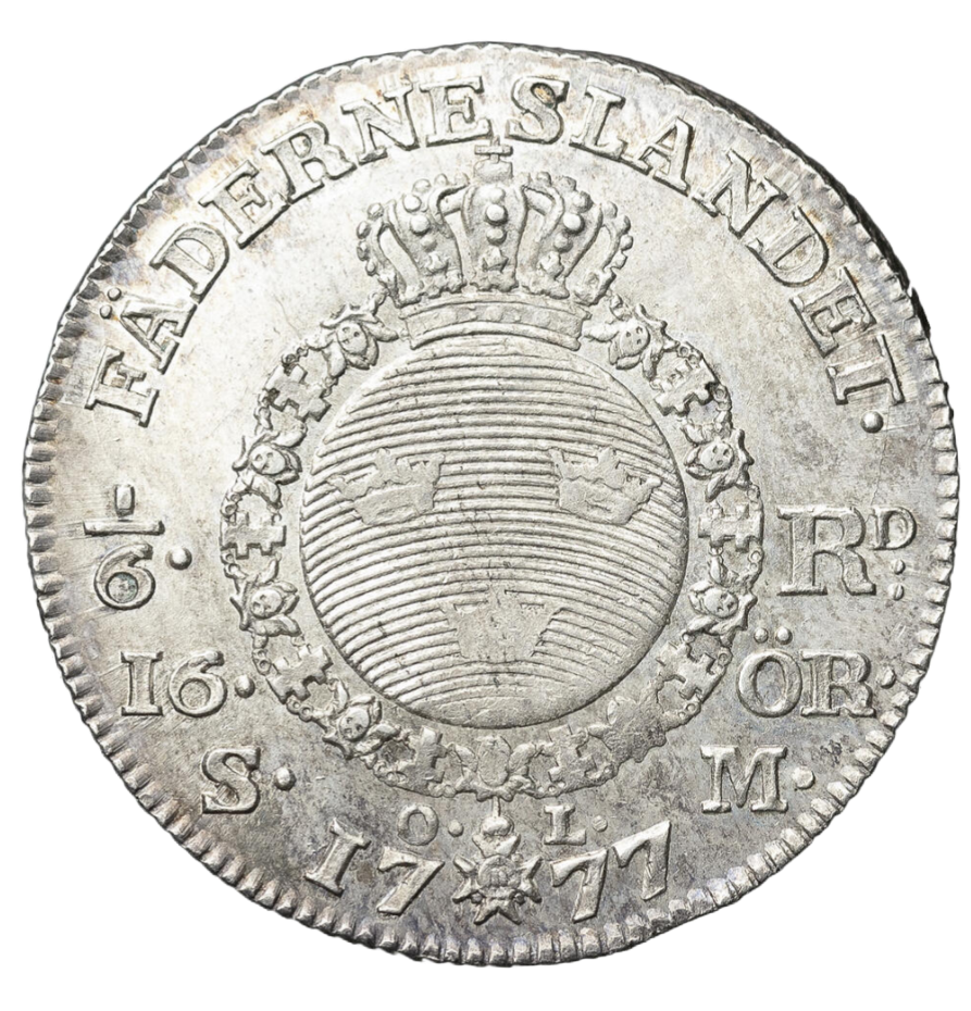 1/6 riksdaler, 16 öre silvermynt 1777