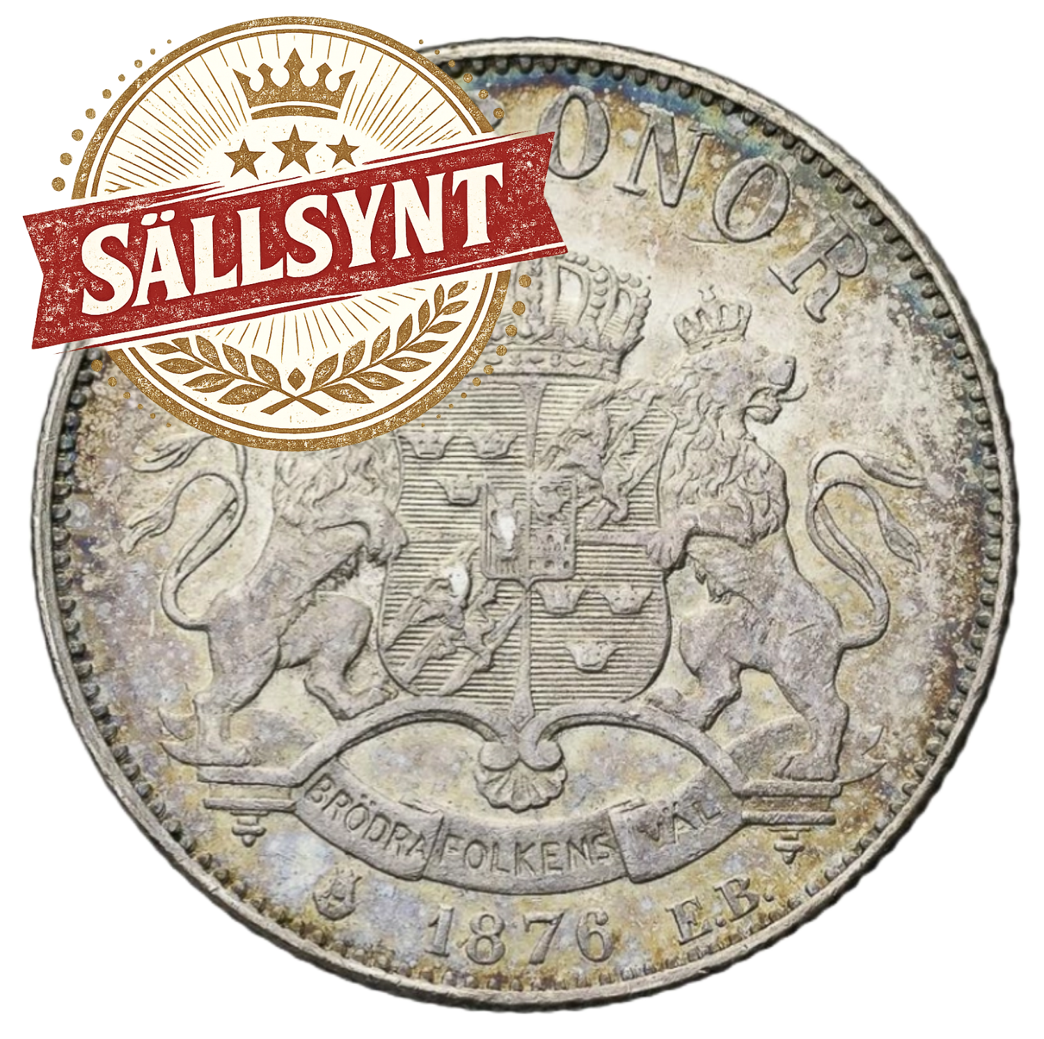 2kr 1876 stort EB
