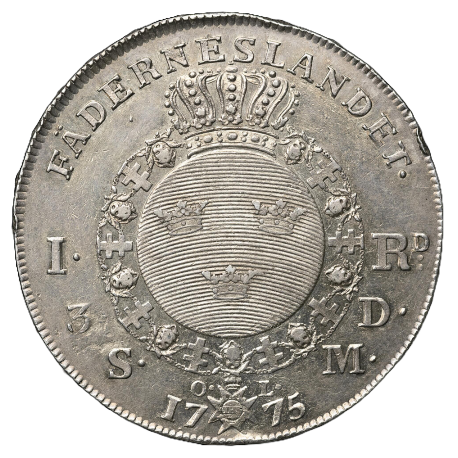 1 Riksdaler, 3 Daler silvermynt 1775