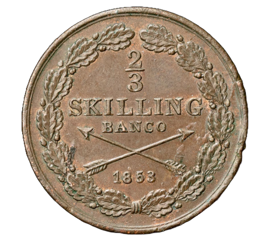 2/3 Skilling Banco 1853