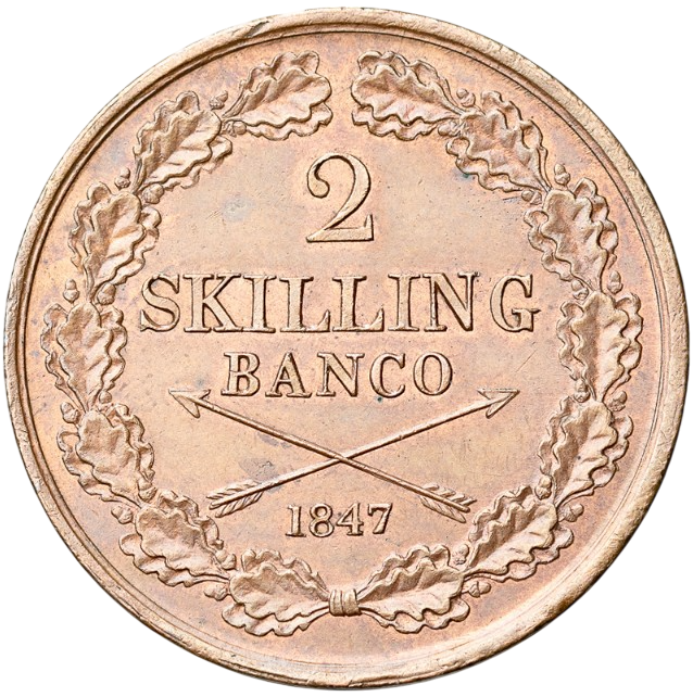 2 Skilling Banco 1847