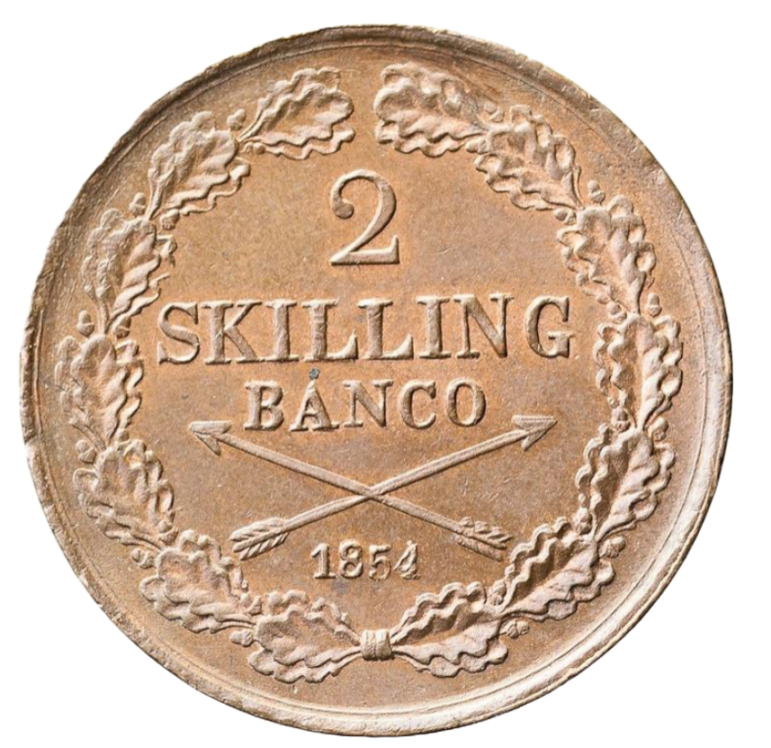 2 Skilling Banco 1854