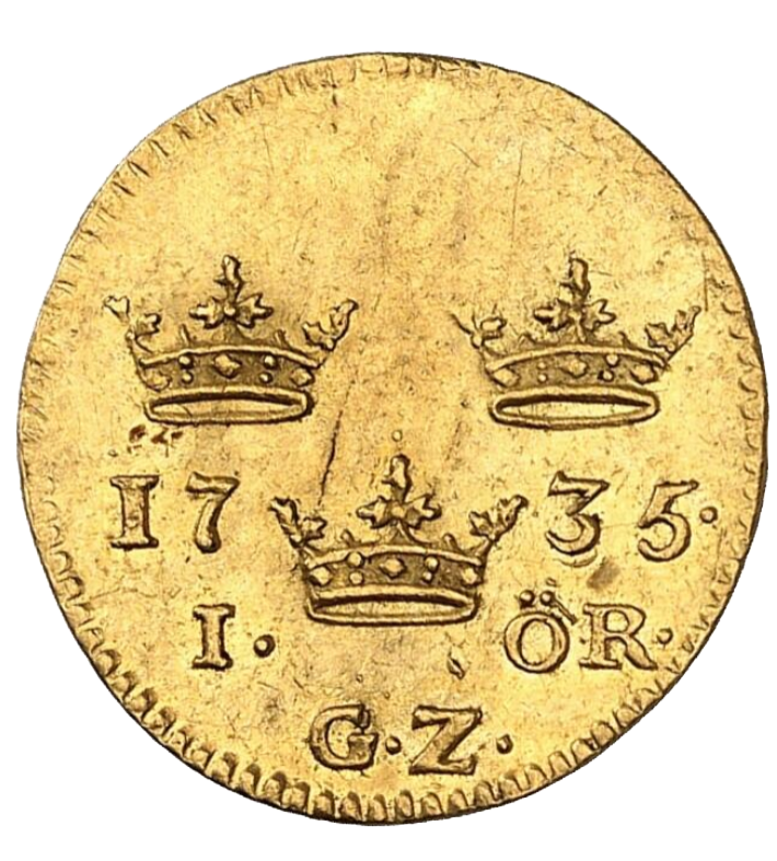 1 öre 1735 i guld