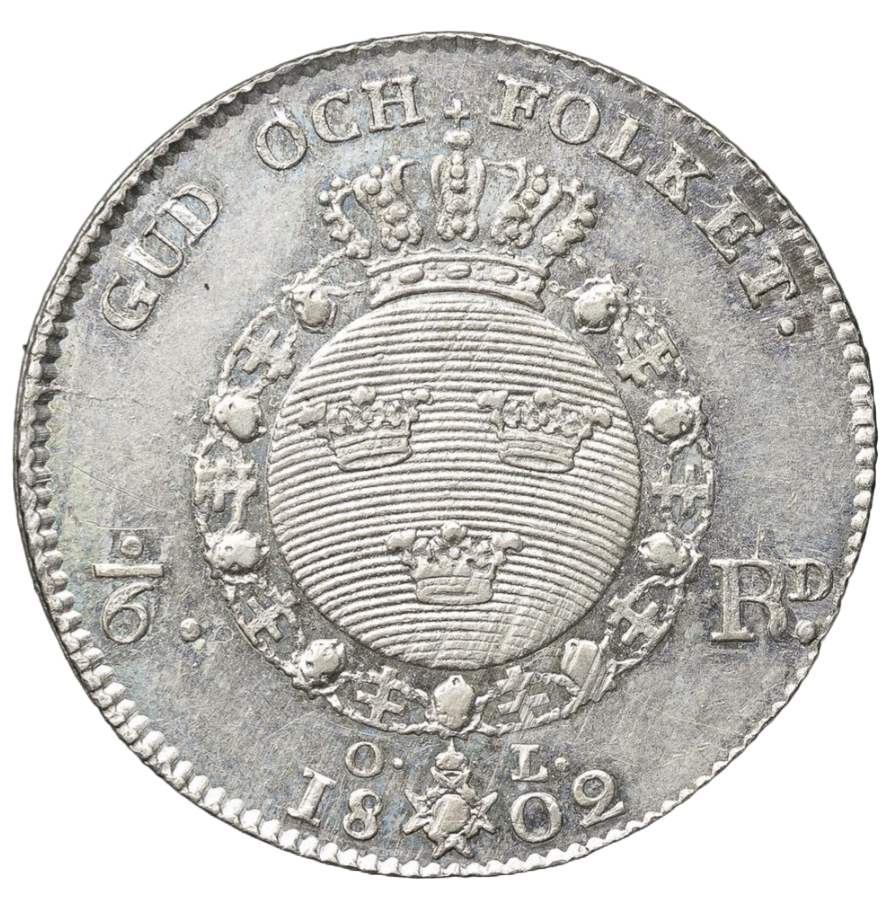 1/6 riksdaler 1802